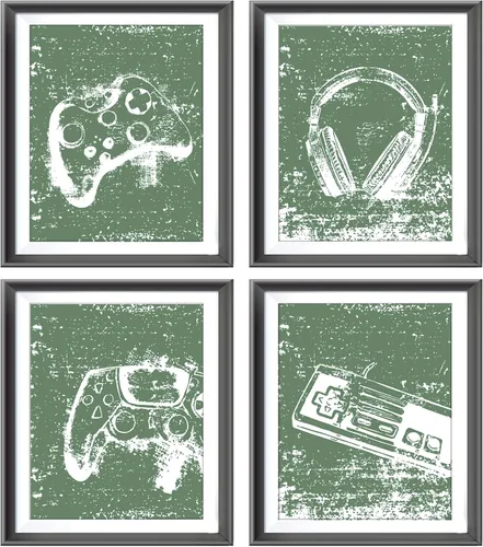 Miniatura 10 de AEHIE Kids Boys Gaming Room Wall Art Poster Prints for Teen Boys Bedroom Playroom Game Room Decor, Cool Kids Club Eat Sleep Game Repeat Decorations