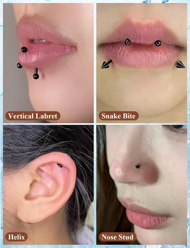 Miniatura 4 de 16G 20G Anillos de labio de herradura, septum, nariz, anillos de tragus de acero quirúrgico, hélice, caracola, torre, daith, snug, cartílago