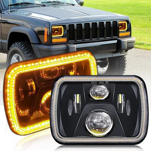 Miniatura 10 de MAYELLO Faros delanteros LED de 5x7 y 7x6, aprobados por DOT, H6054, faros delanteros de haz sellado Hi/Low, compatibles con Jeep Cherokee XJ