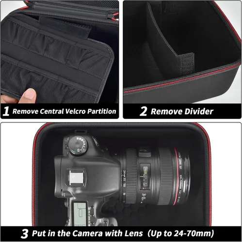 Miniatura 5 de Funda para cámara Canon Eos Rebel T7/R50/R100 Mark II/R50V/R10/R5/R6/R8 Mark IV/SL3/para cámaras Sony Alpha DSLR SLR, bolsa de viaje para cámara sin