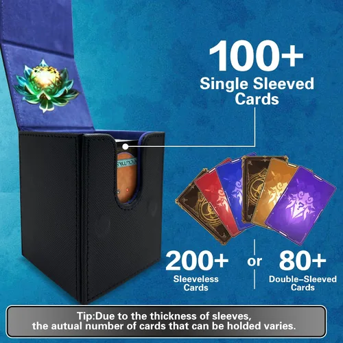 Miniatura 2 de PROMAXIBINDER MTG Commander Caja de Baraja, Cabe 100+ Cartas con Fundas Individuales, Caja de Baraja Magic Gathering con Imán Fuerte, Caja de B-black