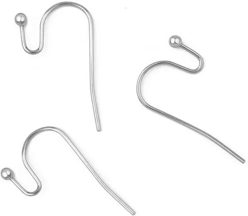 400 piezas Adabele Ganchos de Alambre para Pendientes Tipo Pez con Extremo de Bola de Acero Inoxidable Quirúrgico Hipoalergénico Grado 316 de 20mm