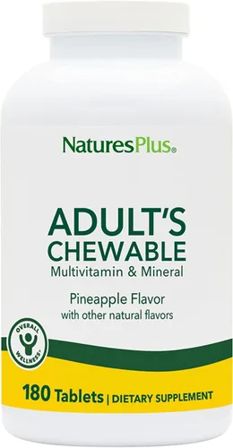 Miniatura 9 de NaturesPlus Adulto masticable, sabor a piña, 90 tabletas, multivitamínico y mineral, vegano, sin gluten, 90 porciones
