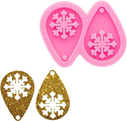 Miniatura 9 de Moldes de silicona con forma de bastón de Navidad brillante y brillante, molde de aretes de silicona para aretes de resina epoxi para hacer joyas