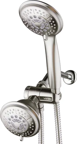 para California de alta presión, combo de regadera de mano y de lluvia con 24 configuraciones, manguera de acero inoxidable, desviador de agua de 3