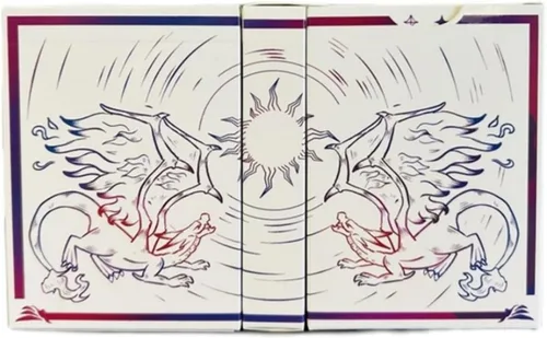 Dragon Roar - Juego de cartas de póquer con fluorescencia, baraja de cartas novedosas para mazos de cartas, juegos de fiesta (1 unidad, blanco)