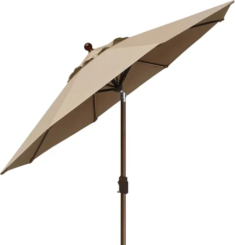 Miniatura 8 de EliteShade USA - Sombrilla de 9 pies para patio, sombrilla de mesa al aire libre con ventilación, Heather Beige, sin decoloración durante 10 años