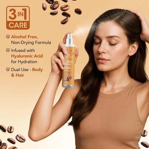 Miniatura 3 de Botanic Hearth Café Bean Perfume para el cabello y niebla corporal con ácido hialurónico – Spray corporal sin alcohol para fragancia duradera e