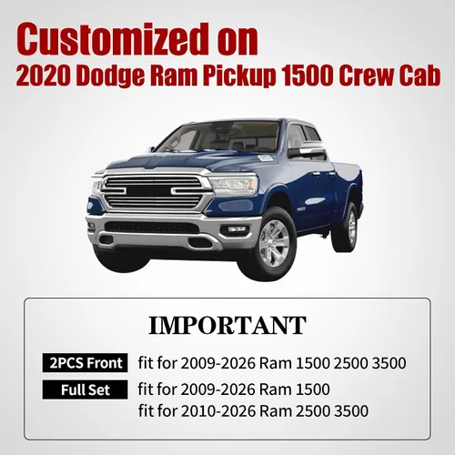 Miniatura 6 de Aierxuan - Fundas para asientos de camionetas Ram 1500/2500/3500 de 2009 a 2021 con cabina regular o Crew Quad; camioneta Heavy Duty, cuero