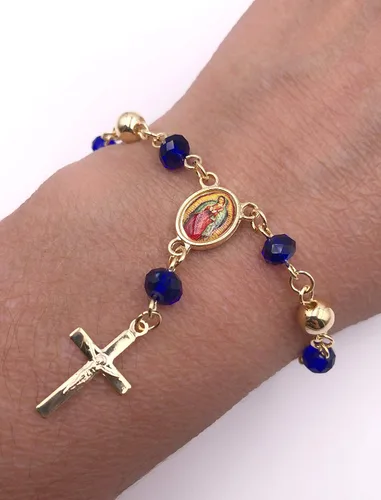 Miniatura 2 de Pulsera Rosario Pequeño Colgante Virgen de Guadalupe y Crucifijo