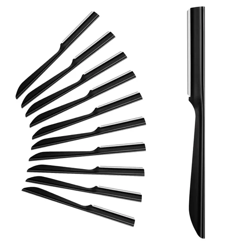 Maquinilla de afeitar para cejas, 10 piezas para mujer, herramienta exfoliante para dermaplaning, eliminación de pelusas de durazno, moldeador de
