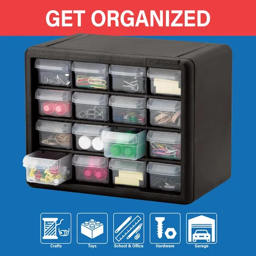 Miniatura 4 de Akro-Mils 10116 16 piezas de plástico de herramientas de almacenamiento y Gabinete para manualidades cajón, 10.5 pulgadas x 8.5 pulgadas x 6.5
