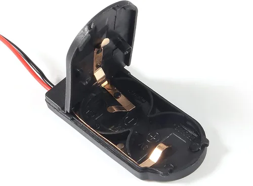 Miniatura 5 de 20 unids CR2032 titular de batería de celda de moneda titular de batería 2X CR2032 titular de batería con interruptor de encendido/apagado Negro