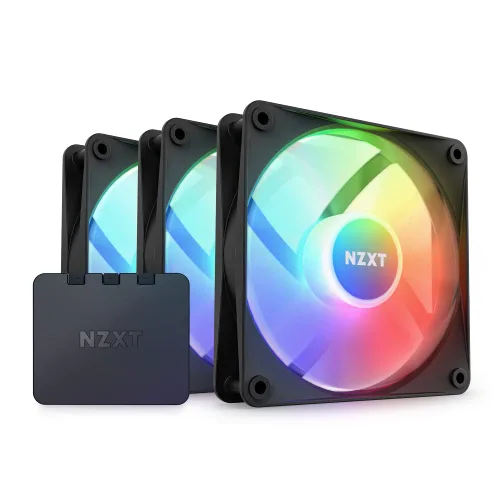 F120RGB Core - Ventilador RGB de 4.724 in - Paquete triple con controlador RGB - Negro
