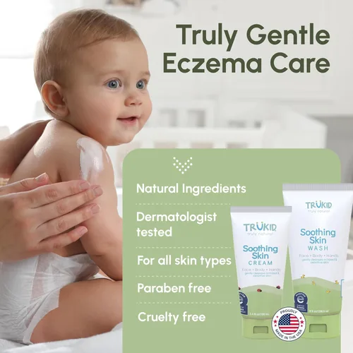 Miniatura 5 de TruKid Podz de burbujas para eccema con crema para eccema y guante de burbujas - Juego de baño de burbujas suave y cuidado de la piel para niños