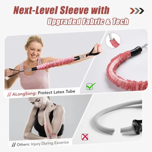 Miniatura 2 de Upgraded Pilates Bar Kit with Resistance Bands Natural Latex for Women & Men, Heavy-Duty Stainless Steel Multifunctional Yoga Pilates Stick for Home