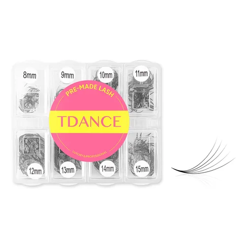 Miniatura 10 de TDANCE 600 Abanicos Abanicos Prefabricados Extensiones de Pestañas Naturales y Volumen Longitud Mixta Abanicos de Pestañas Prefabricadas 5D-24D