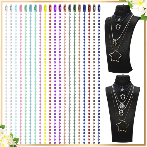 Miniatura 4 de Bucherry 100 unidades de cadena de metal para perro, cadena de eslabones a granel, cadena de 0.094 in, collar de cuentas de bola para hacer joyas