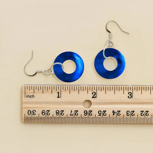 Miniatura 7 de Bottled Up Designs Pendientes de aro de cristal hechos a mano, vidrio vintage reciclado, plata de ley, respetuoso con el medio ambiente, hecho