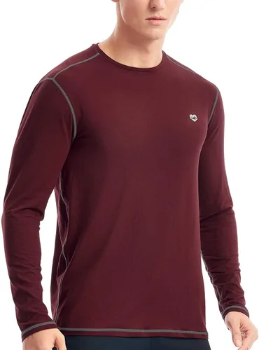 Miniatura 3 de Zengjo Camiseta de capa base para hombre, manga larga, atlética, para correr, ligera