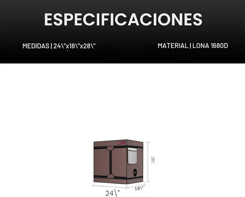 Miniatura 7 de ATOUR - Tienda de cultivo hidropónica pequeña, 24 x 16 x 24 pulgadas, Mylar 1680D de alta reflectancia, tienda de cultivo hidropónica, tienda