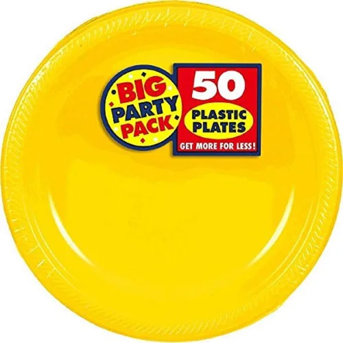 Miniatura 13 de Platos redondos de plástico desechables de color rosa brillante, 10.25 pulgadas (paquete de 50), vajilla resistente para fiestas, eventos y uso