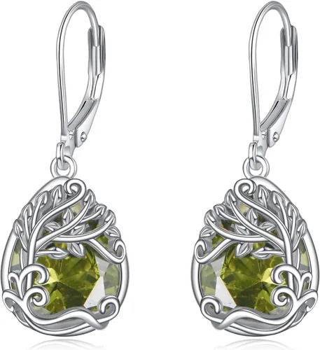 Miniatura 126 de Aretes colgantes con forma de lágrima de filigrana de piedra lunar de plata de ley 925 con cierre de palanca para mujer, regalos de joyería