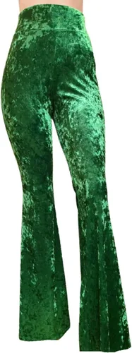 Miniatura 116 de ShopMyTrend - Pantalones de yoga largos con piernas anchas y acampanadas estilo palazzo, con cintura alta, para mujer