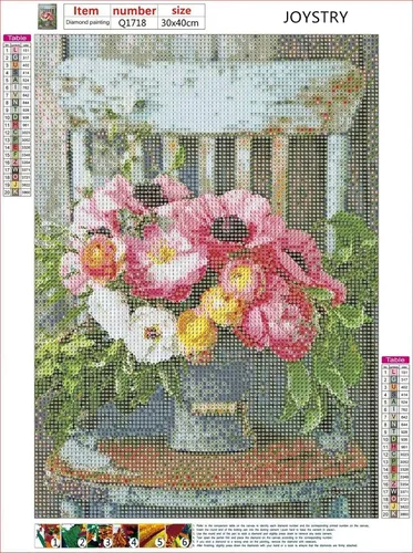 Miniatura 4 de JOYSTRY Kit de pintura de puntos artísticos de diamantes para adultos, pintura de flores con diamantes, taladro completo, gemas redondas, kit