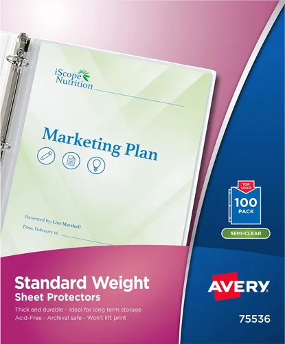 Miniatura 9 de Avery Protectores de hojas de peso estándar transparentes, carga superior, 10 protectores de documentos (75540)