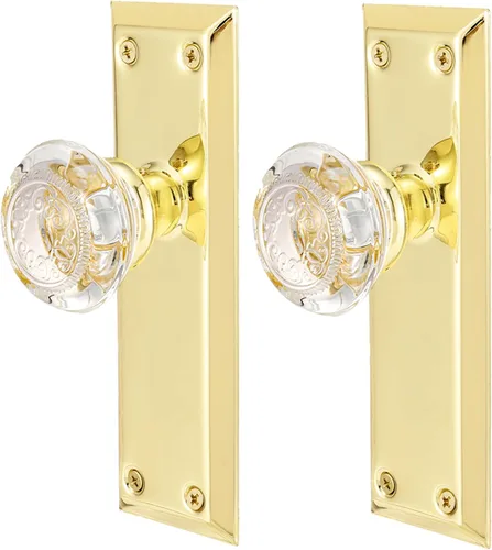 Miniatura 16 de Juego de cerradura de embutir ToPToToo para puerta interior, pomos de puerta de vidrio de cristal interior, reemplazo de perilla de puerta