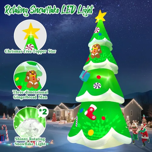 Miniatura 3 de Kalolary Árbol de Navidad inflable de 20 pies con luz LED, inflable gigante para exteriores, decoración al aire libre para fiestas, patio, césped