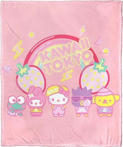 Miniatura 12 de Northwest Hello Kitty - Manta de seda táctil, 50 x 60 pulgadas, amigos de la playa