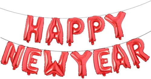 Miniatura 10 de Cartel de Feliz Año Nuevo de 16 pulgadas - Globo de aluminio 2021 para decoración de fiestas, suministros de celebración (negro)