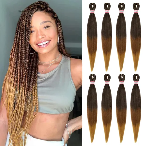 Miniatura 59 de Extensiones de cabello para trenzar preestiradas, color negro, 12 pulgadas, 8 paquetes de cabello natural para trenzar, fácil trenza, ajuste de agua