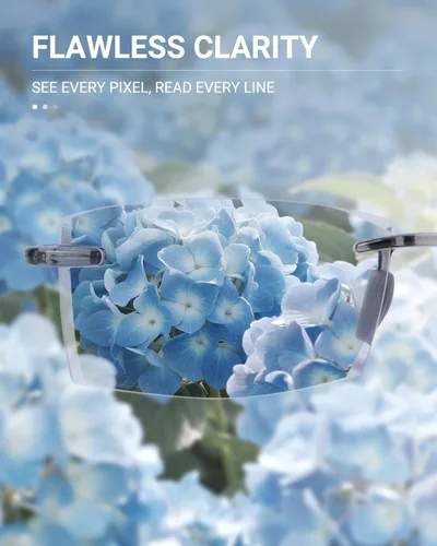 Miniatura 7 de TERAISE Anteojos de lectura sin montura cómodos, ligeros, sin marco, para hombres y mujeres, con bloqueo de luz azul, lentes de computadora Gris