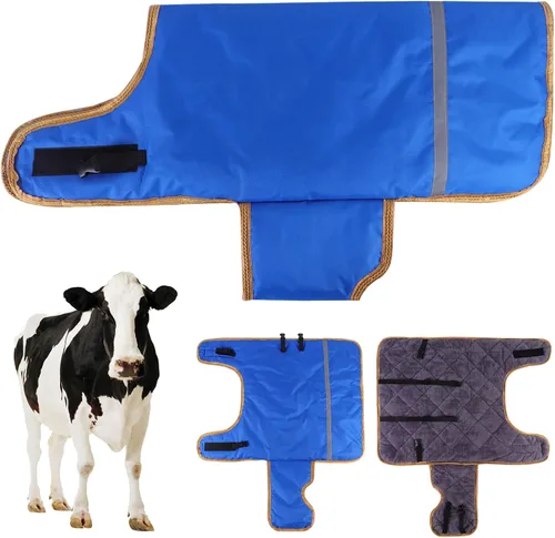 Miniatura 7 de Manta de pantorrilla para terneros – Mantiene a los terneros calientes, suave ternero, vaca, cabra, perro, ropa cálida, cómoda, resistente a