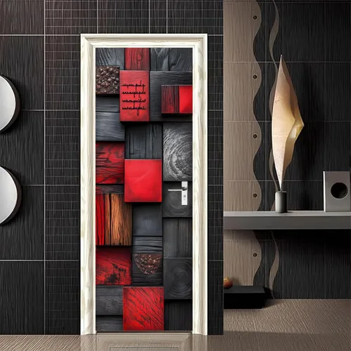 Miniatura 14 de Calcomanías 3D para puerta, murales para despegar y pegar, cocodrilo negro, calcomanías de pared, autoadhesivas, extraíbles, impermeables, de PVC
