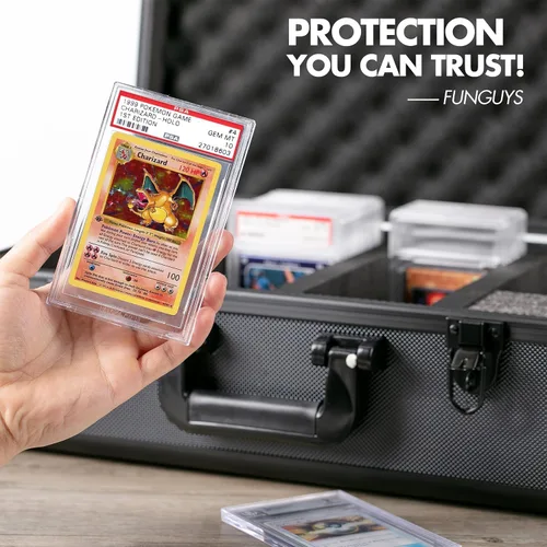 Miniatura 5 de Caja de almacenamiento de tarjetas clasificadas FunGuys, estuche para tarjetas comerciales clasificadas de Pokémon PSA, cajas de almacenamiento