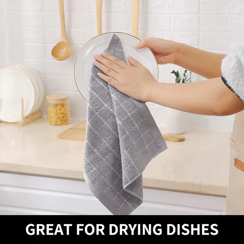 Miniatura 4 de Homaxy - Paquete de 6 paños de cocina de tela de toalla, 100 % algodón, ultrasuaves y absorbentes, trapos perfectos para la cocina, secar y lavar
