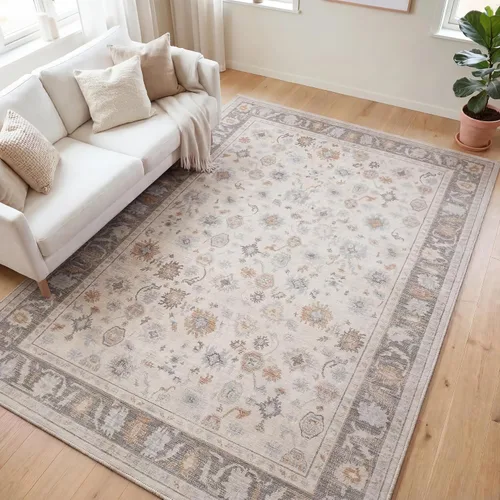 Miniatura 24 de Kuden Alfombra pequeña de 2 x 3, lavable a máquina, parte trasera antideslizante, estilo vintage, suave, pelo bajo, alfombras de área para entrada