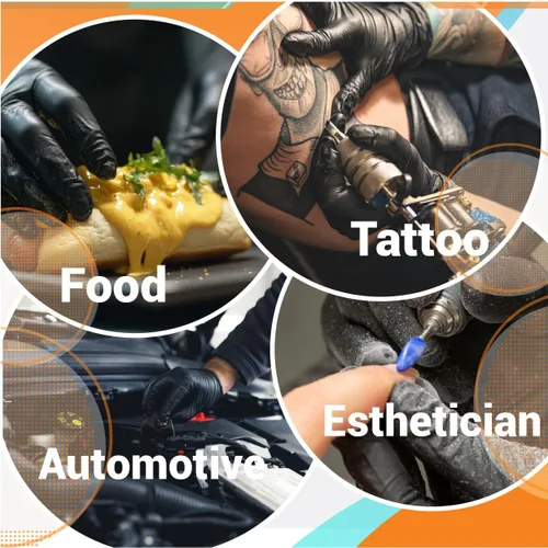 Miniatura 9 de ASAP - Guantes de nitrilo negros desechables, libres de látex, de 4 mil, sin polvo, seguros para alimentos, médicos, para tatuajes, guantes