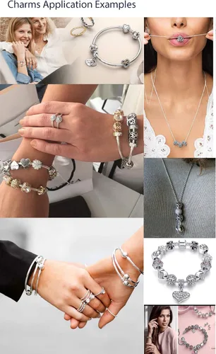 Miniatura 6 de Adabele 1 pieza de cuentas de plata de ley auténtica con circonita cúbica con circonita cúbica para todos los demás, pulsera, collar, joyería