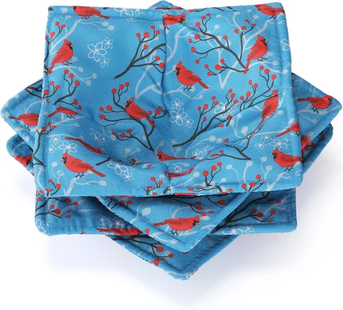 Miniatura 25 de Cunhill 4 Piezas Soportes Acogedores de Algodón para Tazones de Microondas para Comida Caliente Almohadillas Calientes Agarraderas para Tazones