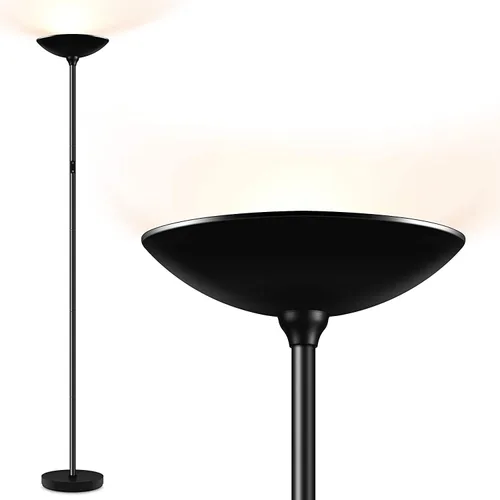 Miniatura 11 de BoostArea Lámpara de pie, LED de 20 W/2000 lúmenes, lámpara de pie torchiere brillante con lámpara de lectura ajustable de 5 W, lámpara de pie