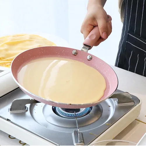 Miniatura 4 de Hemoton Sartén antiadherente de aluminio de 13.38 pulgadas para tortillas y panqueques, sartén saludable de doble uso con calor rápido y diseño apto