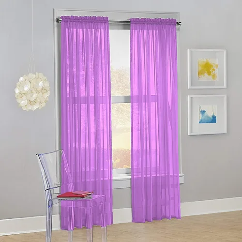 Miniatura 26 de Decotex - Juego de 2 cortinas transparentes de gasa para ventana. Rosa claro