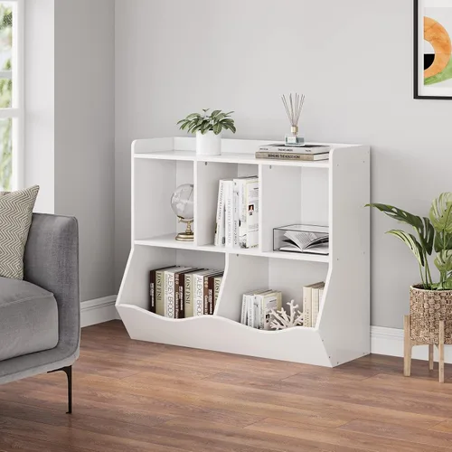 Miniatura 2 de GAOMON Estantería de juguetes y estantería para niños y niñas, estante múltiple con organizador de cubos para almacenamiento de libros y juguetes