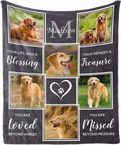 Miniatura 20 de in Loving Memory of Dog - Manta de memoria personalizada de collage de fotos de mascotas, manta suave y manta de 30 x 40 pulgadas, regalo