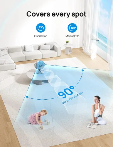 Miniatura 7 de Dreo Ventiladores de mesa inteligentes con ventilador de pedestal oscilante para dormitorio y oficina